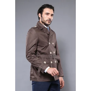Erkek Kruvaze Slim Fit Trençkot