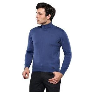 Erkek Slim Fit Desensiz Balıkçı Yaka Pamuk Triko