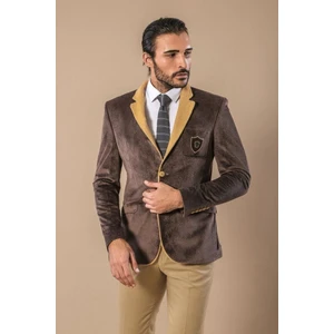 Erkek Armalı Içi Kürklü Velvet Slim Fit Ceket