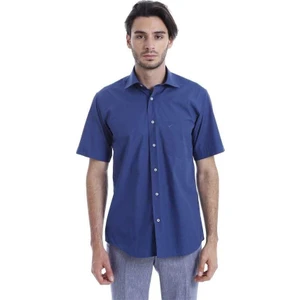 Erkek Kısa Kollu Slim Fit Düz Gömlek