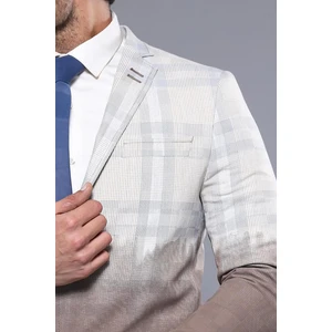 Erkek Ekoseli Desenli Slim Fit Ceket