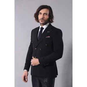 Erkek Kruvaze Sivri Yaka Slim Fit Ceket