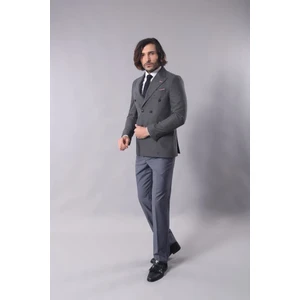 Erkek Kruvaze Sivri Yaka Slim Fit Ceket