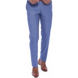 Erkek Kendinden Desenli Slim Fit Kumaş Pantolon