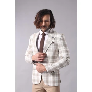 Erkek Tek Düğme Geniş Sivri Yaka Slim Fit Ceket