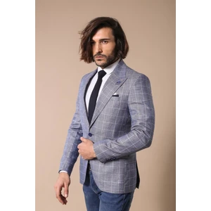 Erkek Tek Düğme Geniş Sivri Yaka Slim Fit Ceket
