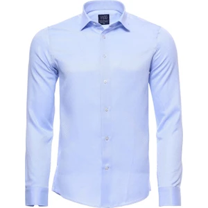 Erkek Kendinden Desenli Uzun Kollu Slim Fit Gömlek