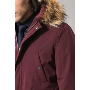 Erkek Kapüşonlu Kürklü Rahat Kesim Kaban