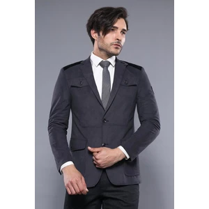 Erkek Omuz Parçalı Iki Düğme Slim Fit Ceket