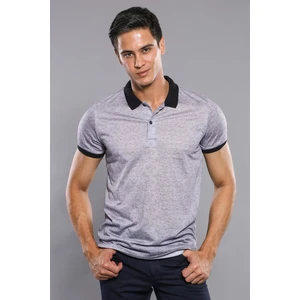 Erkek Çiçek Desenli Polo Yaka Slim Fit Tişört