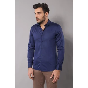 Erkek Pamuk Saten Slim Fit Gömlek