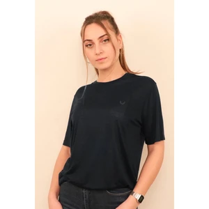 Kadın Lacivert Bisiklet Yaka T-Shirt