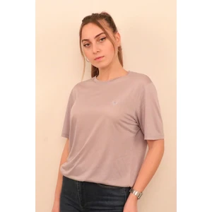 Kadın Gri Bisiklet Yaka T-Shirt