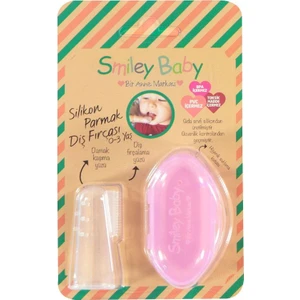 Smiley Baby 0-3 Ay Silikon Parmak Diş Fırçası - Pembe