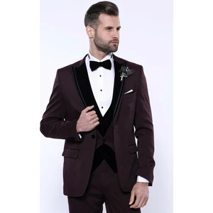 Erkek Kruvaze Yelekli  slim Fit Takım Elbise