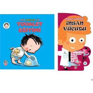 Minik Erkekler İçin Tuvalet Eğitimi + Keşif Zamanı-İnsan Vücudu/ 2-3 Yaş - Okul Öncesi / 2 Kitap / Set / Yağmur Çocuk