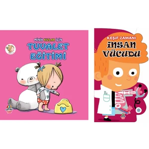 Minik Kızlar İçin Tuvalet Eğitimi + Keşif Zamanı-İnsan Vücudu / 2-3 Yaş - Okul Öncesi / 2 Kitap / Set / Yağmur Çocuk