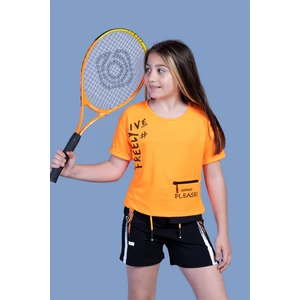 Toontoy Kids Toontoy Kız Çocuk Cep Detaylı Baskılı Şortlu Takım