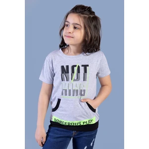 Toontoy Kids Toontoy Erkek Çocuk Kanguru Cepli Neon Baskılı Tişört