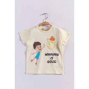 Toontoy Kids Toontoy Erkek Çocuk Cep Detaylı Baskılı Tişört