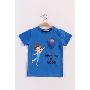 Toontoy Kids Toontoy Erkek Çocuk Cep Detaylı Baskılı Tişört