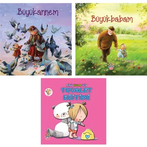 Minik Kızlar İçin Tuvalet Eğitimi + Büyükbabam + Büyükannem/ 2-3 Yaş - Okul Öncesi / 3 Kitap / Set / Yağmur Çocuk