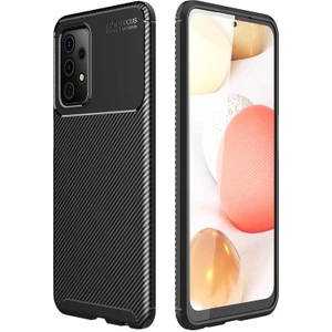 Case 4U A52 Uyumlu Kılıf Rugged Armor Karbon Desenli Lüx Negro Silikon Arka Kapak Siyah