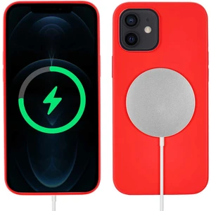 Case 4U Apple iPhone 12 Kılıf Silksafe Wireless Kapak Kırmızı
