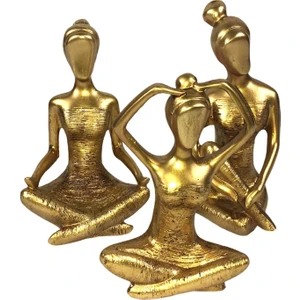 Mirsa Global 3 Lü Dekoratif Yogacı Kız Gold