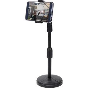 Masa Üstü Telefon Tutucu Stand Ayarlanabilir 18 - 30 cm Yükseklik Kademeli Siyah
