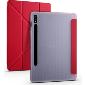 Galaxy Tab S7 T870 Kılıf Kalem Bölmeli  Smart Standlı Tablet Kılıfı Kırmızı