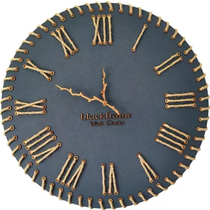 Blackframe Naturel Lines Antrasit Gri Duvar Saati - 60CM