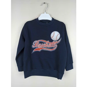 Erkek Çocuk Baskılı Lacivert Pamuklu Sweatshirt