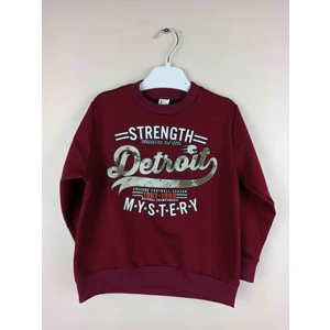 Erkek Çocuk Baskılı Bordo Pamuklu Sweatshirt