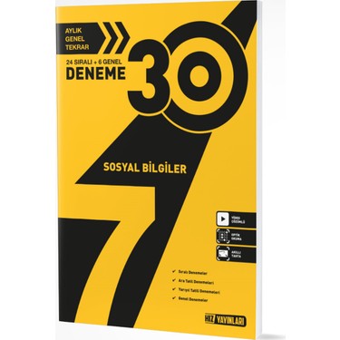 Hız Yayınları 7. Sınıf Sosyal Bilgiler 30'lu Deneme Kitabı
