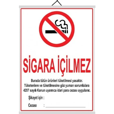 And Sigara Içilmez Levhası 50X70 cm Askılı ve