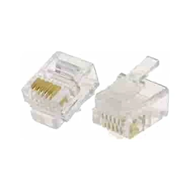 S-link SL-6P2C RJ-11 Telefonstecker – 100 Stück, Transparent, 4-Leiter