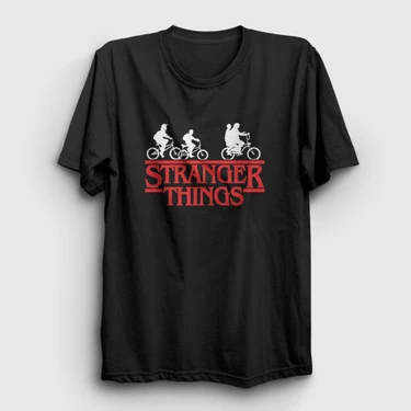 Presmono Unisex Siyah Bicycles Stranger Things T Shirt Fiyat