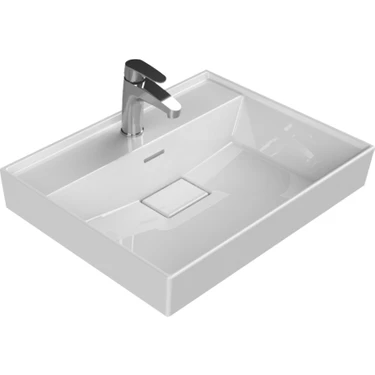 Cerastyle Turkuaz Sharp Etajerli Lavabo 60*48 