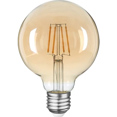 Heka E27 LED FİLAMANLI RUSTIK AMPUL G95 BAL CAM 8W 2500k Gün Işığı