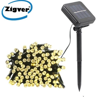 Zigver Solar Güneş Enerjili Dış Bahçe 8 Modlu 10METRE 100 LED Gün Işığı