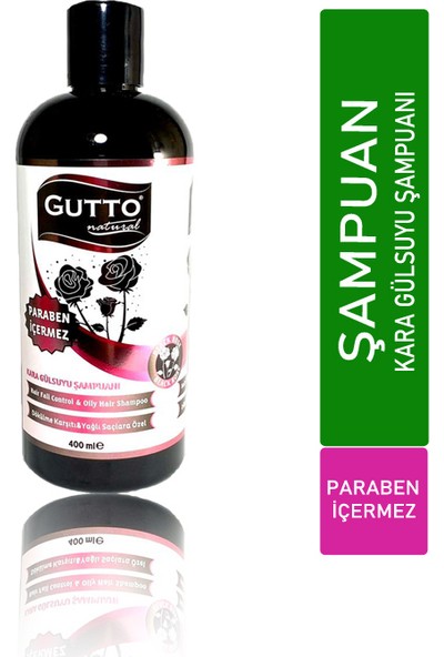 Gutto Kara Gül Suyu Yağlı Saçlara Özel Bakım Şampuanı 400 ml