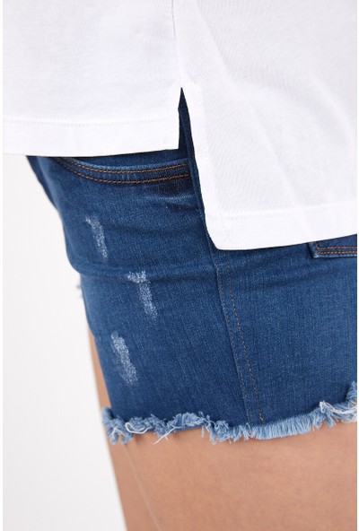 Kadın Arkası Uzun Kapüşonlu Oversize T-Shirt