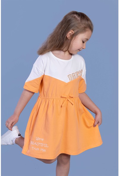Toontoy Kids Toontoy Kız Çocuk Garnili Dress Nakışlı Taş Işlemeli Elbise