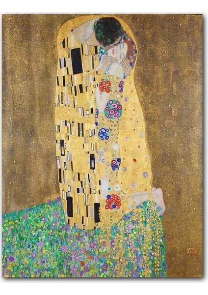 Ahşap Tablo Gustav Klimt Öpücük Tablosu