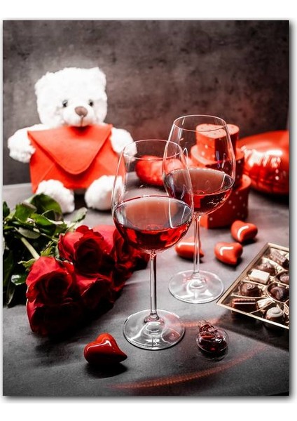 Ahşap Tablo Romantik Buluşma Gecesi Görseli