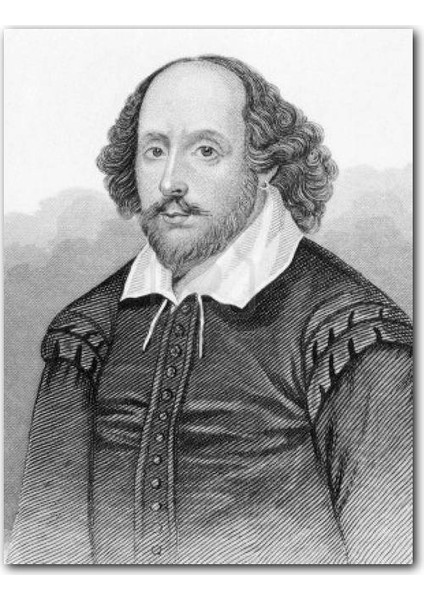 Ahşap Tablo William Shakespeare Karakalem Portresi