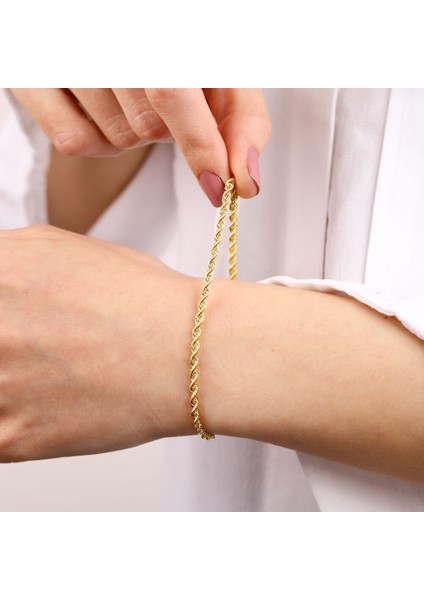 14 Ayar Altın Halat Bileklik 3 mm fiyatları