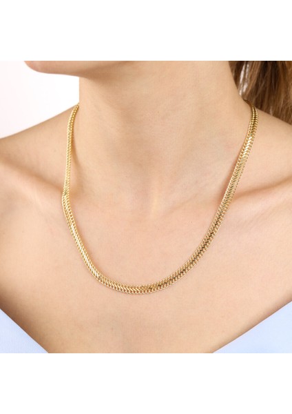 14 Ayar Altın Viyana Zincir 50 cm