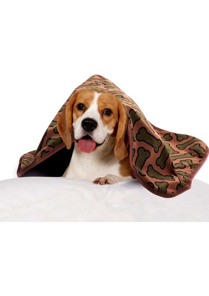 Thermo Blanket Sıvı ve Rüzgar Geçirmez Polar Pati Baskılı Köpek Battaniyesi 60 x 80 cm